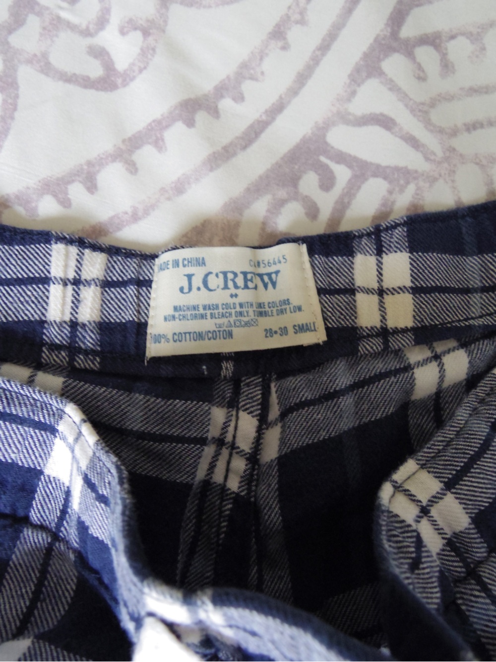 J. Crew Navy and White Plaid Flannel Shirt